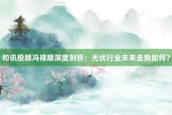 和讯投顾冯禄顺深度剖析：光伏行业未来走势如何？