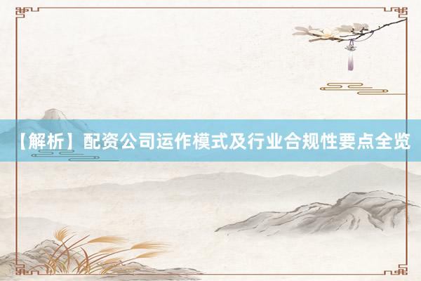【解析】配资公司运作模式及行业合规性要点全览