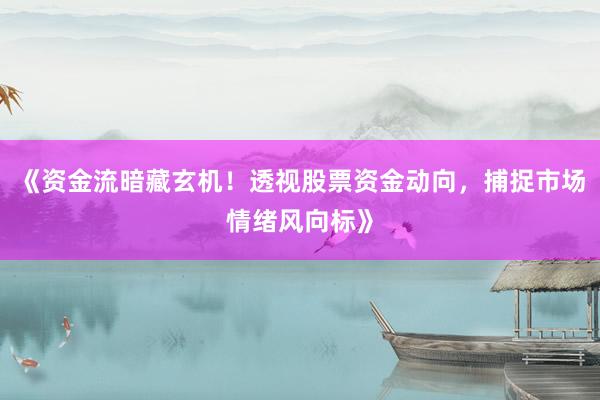 《资金流暗藏玄机！透视股票资金动向，捕捉市场情绪风向标》