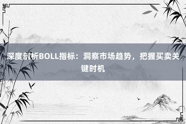 深度剖析BOLL指标：洞察市场趋势，把握买卖关键时机