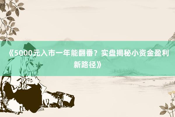 《5000元入市一年能翻番?实盘揭秘小资金盈利新路径》