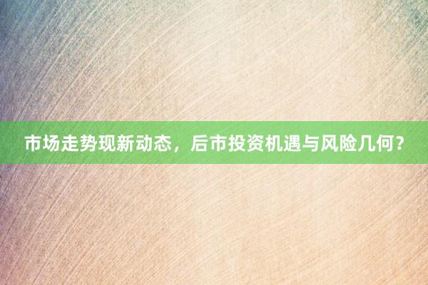 市场走势现新动态，后市投资机遇与风险几何？