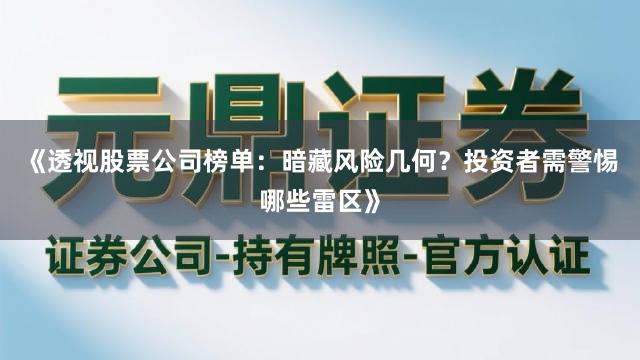 《透视股票公司榜单：暗藏风险几何？投资者需警惕哪些雷区》