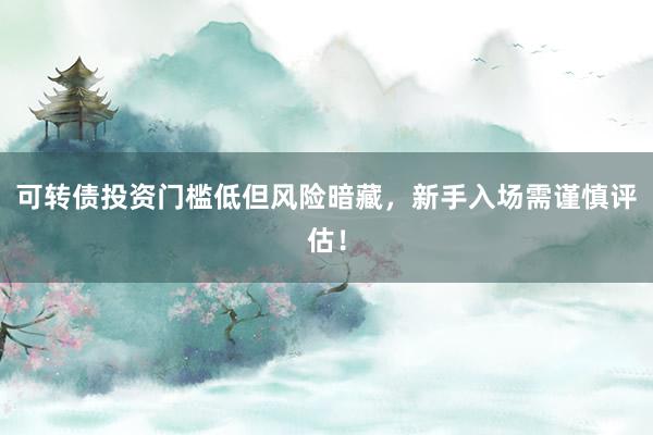可转债投资门槛低但风险暗藏，新手入场需谨慎评估！